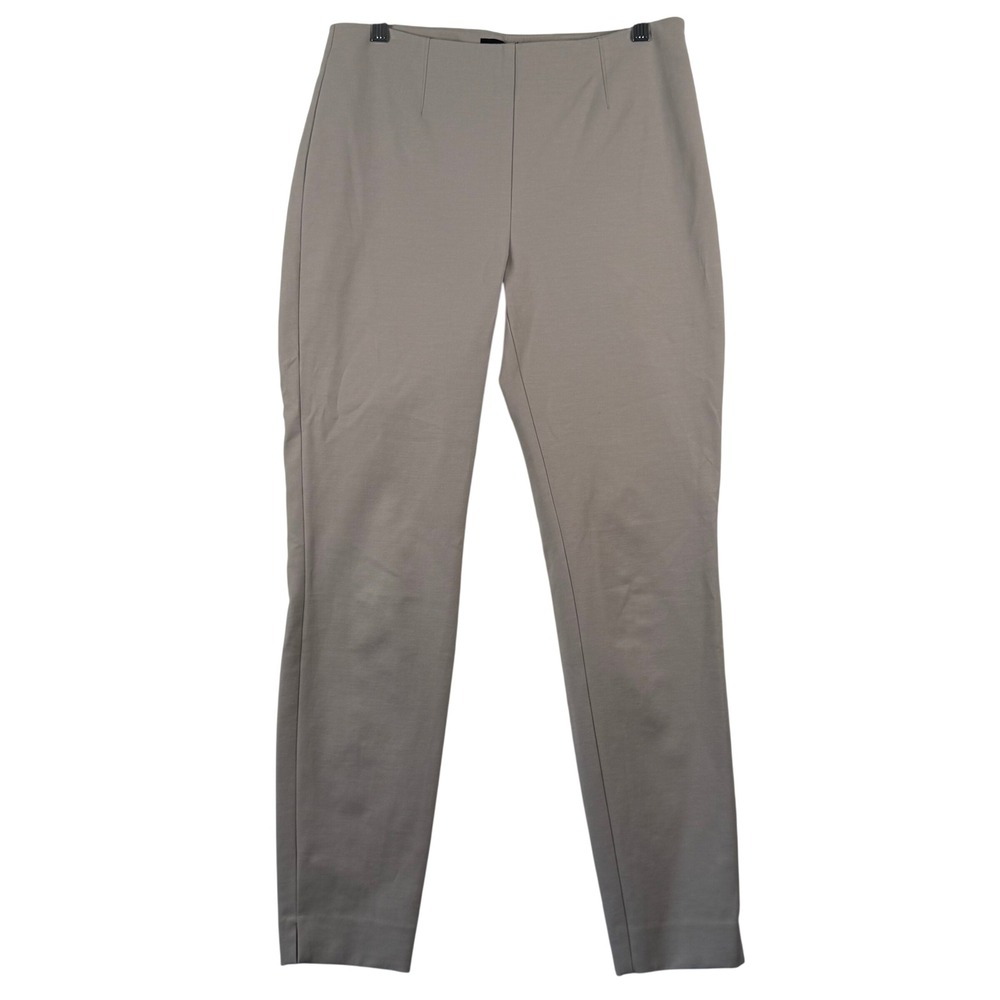WHBM 6 Skinny Ankle Pants Taupe Side Zip Work Career Neutral Preppy Comfort EUC